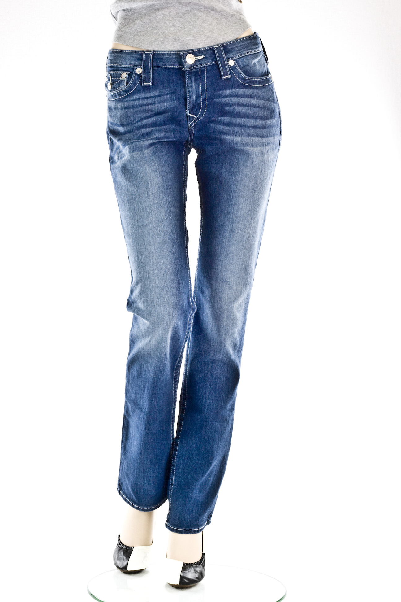 Женские джинсы True Religion прямые slim straight wflap natural sn интернет-магазин Fashion Jeans