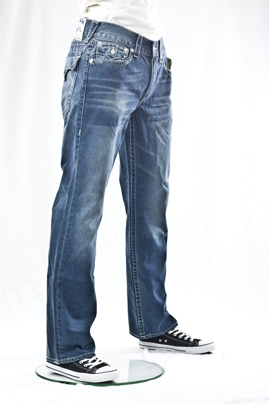 джинсы мужские True Religion широкие Basic straight wflaps natural
