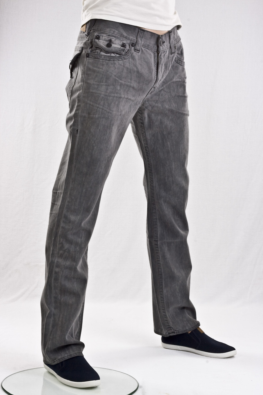 джинсы мужские True Religion широкие прямые Straight flap DK continent sn