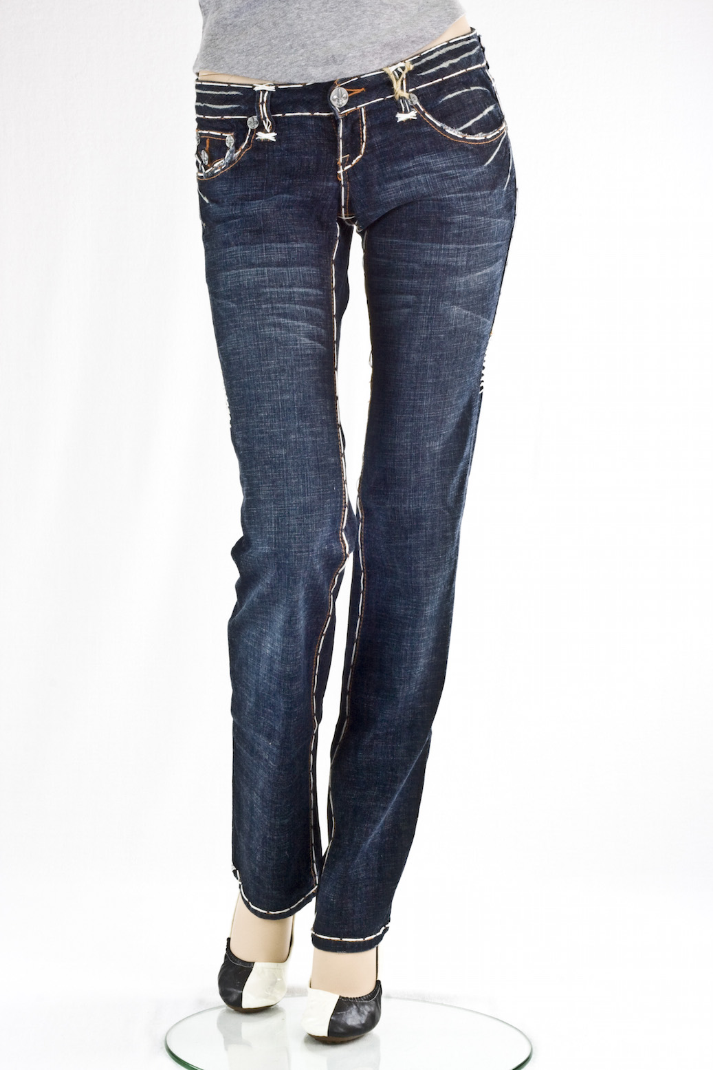 Женские джинсы Laguna Beach прямые White Stitch Straight Leg Denim интернет-магазин Fashion Jeans
