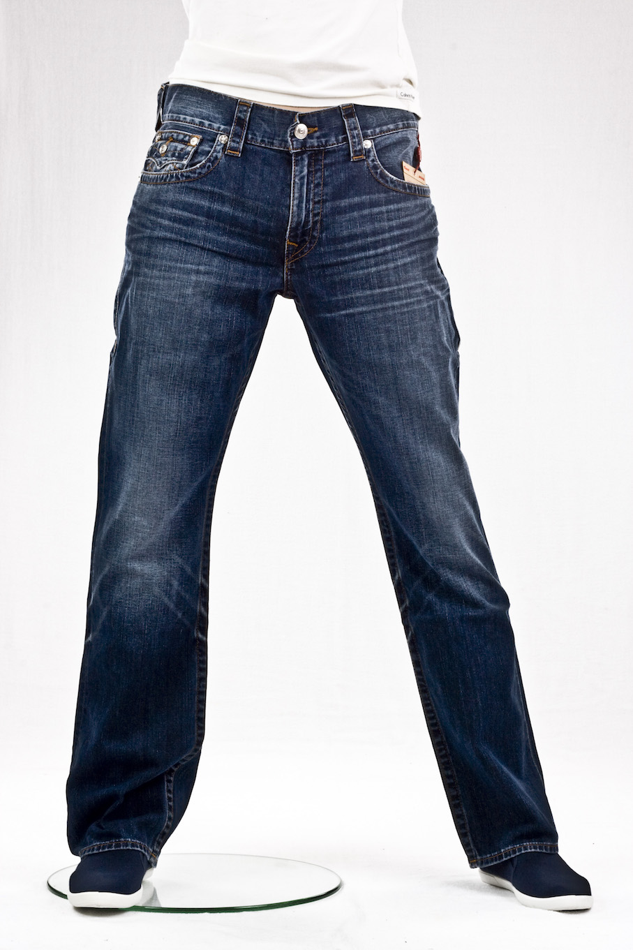 Мужские джинсы True Religion прямые straight flap red orange sn