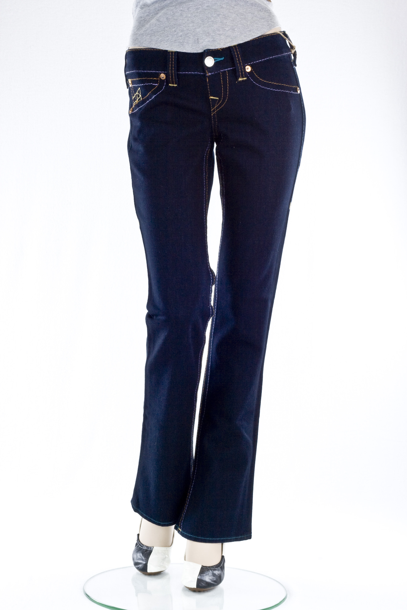 Женские джинсы True Religion "Буткат-клеш" ROCKSTAR BILLY DEEP BLUE интернет-магазин Fashion Jeans