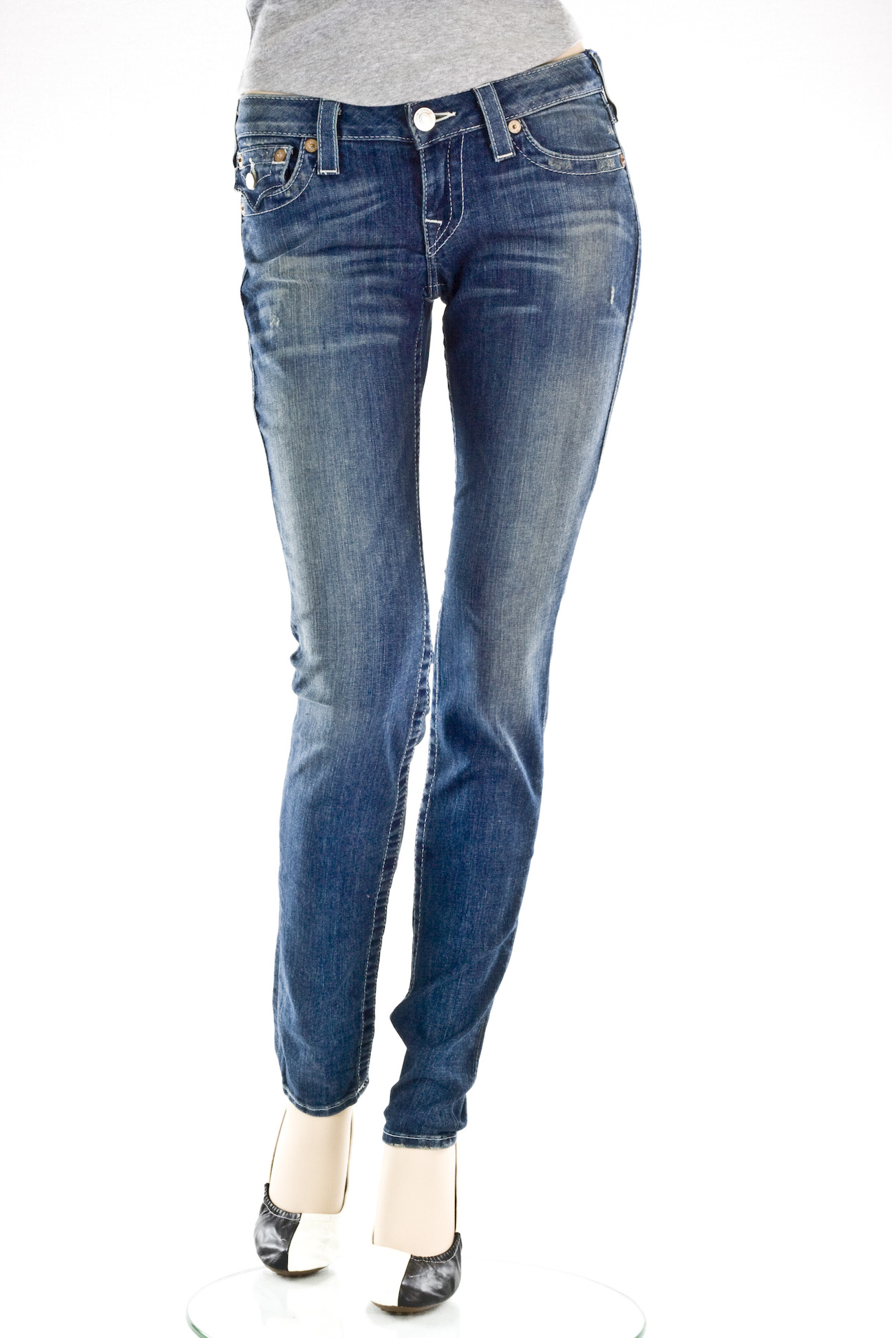Женские джинсы True Religion "Скини" SKINNY WFLAP NATURAL SADDE интернет-магазин Fashion Jeans