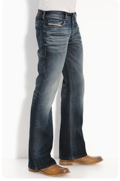 Модные мужские джинсы буткат