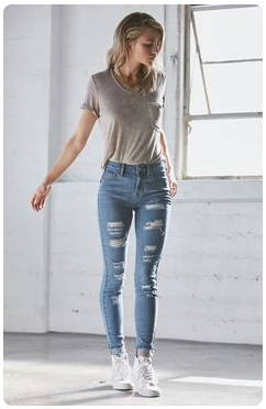 джинсы женские модные скини